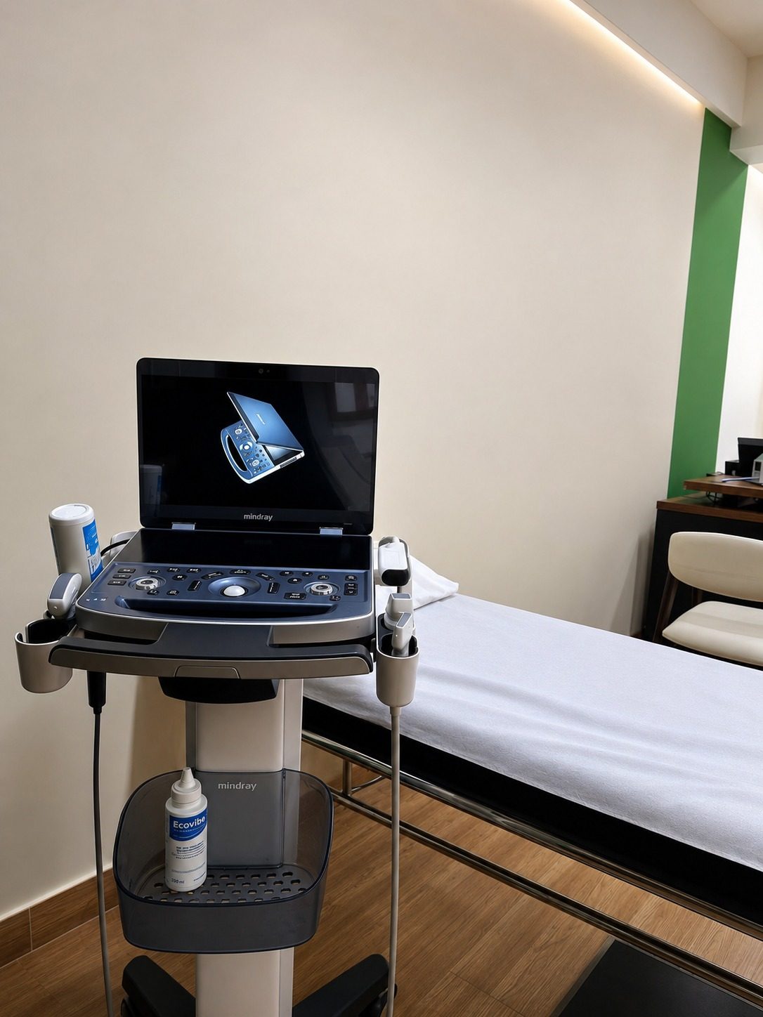 Consultorio de Clínica Qhalida equipado con ecógrafo
